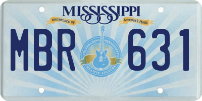 MS license plate MBR631