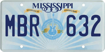 MS license plate MBR632