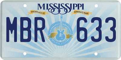MS license plate MBR633