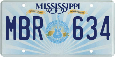 MS license plate MBR634