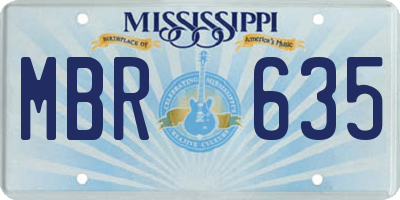 MS license plate MBR635