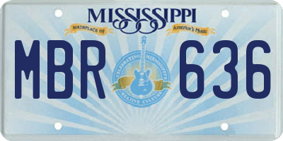 MS license plate MBR636