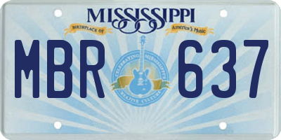 MS license plate MBR637