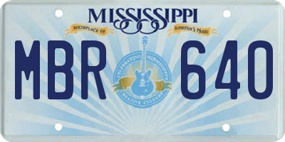 MS license plate MBR640