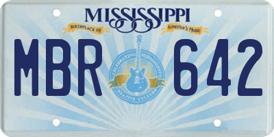 MS license plate MBR642