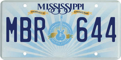 MS license plate MBR644