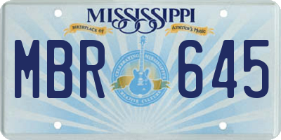 MS license plate MBR645