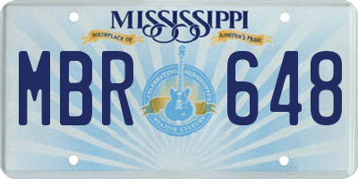 MS license plate MBR648