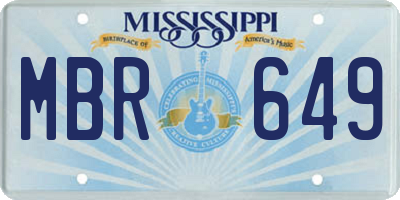 MS license plate MBR649
