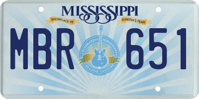 MS license plate MBR651