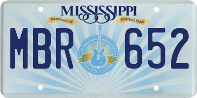 MS license plate MBR652