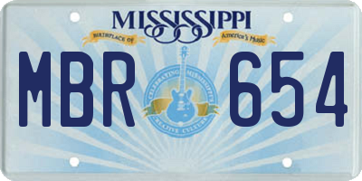 MS license plate MBR654