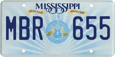 MS license plate MBR655