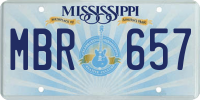 MS license plate MBR657