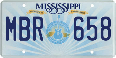 MS license plate MBR658