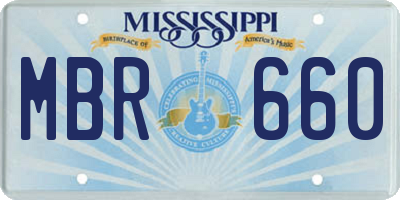 MS license plate MBR660