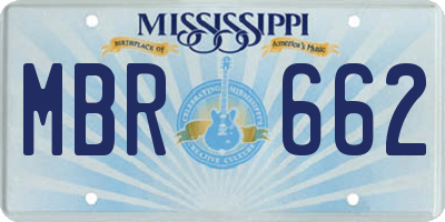 MS license plate MBR662