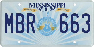 MS license plate MBR663