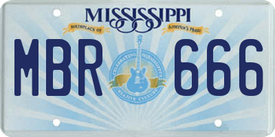 MS license plate MBR666
