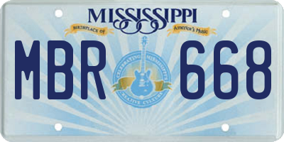 MS license plate MBR668