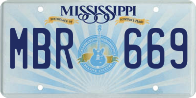 MS license plate MBR669