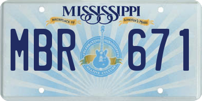 MS license plate MBR671