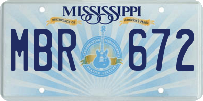 MS license plate MBR672