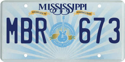 MS license plate MBR673