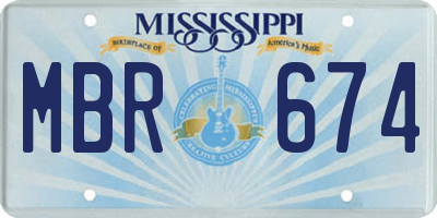 MS license plate MBR674