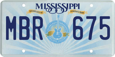 MS license plate MBR675