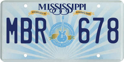 MS license plate MBR678