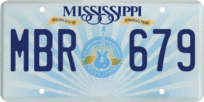 MS license plate MBR679