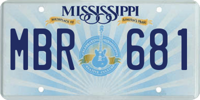 MS license plate MBR681