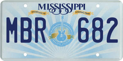MS license plate MBR682
