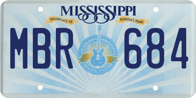 MS license plate MBR684