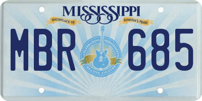 MS license plate MBR685