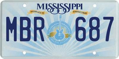 MS license plate MBR687