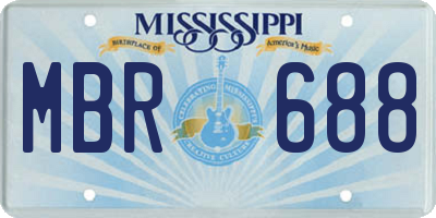 MS license plate MBR688