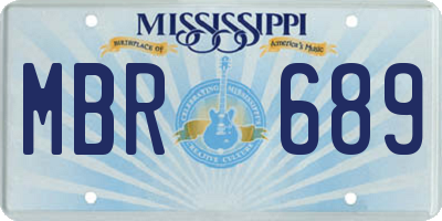 MS license plate MBR689