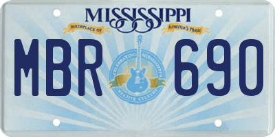 MS license plate MBR690