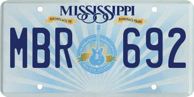 MS license plate MBR692