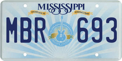 MS license plate MBR693
