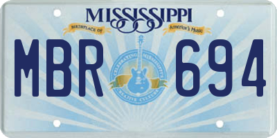 MS license plate MBR694