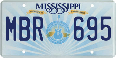MS license plate MBR695