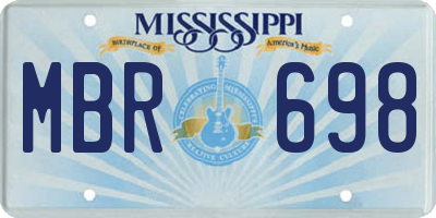 MS license plate MBR698