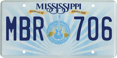 MS license plate MBR706