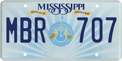 MS license plate MBR707