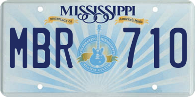 MS license plate MBR710