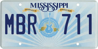 MS license plate MBR711