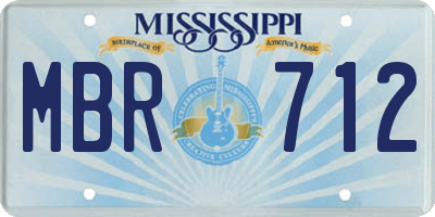 MS license plate MBR712